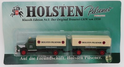 GRELL HO 1/87 TRUCK TRUCK TRAILER 1956 BÜSSING 5000 BEERS HOLSTEIN PILSENER BOX