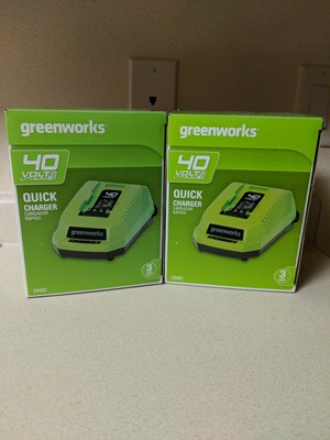 Greenworks 29482 G Max 40v Lithium Ion Battery Charger Green 2 Pack Ebay