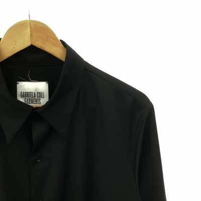 GABRIELA COLL GARMENTS NO.118 LORO PIANA FINE WOOL SHIRT 4 BLACK 