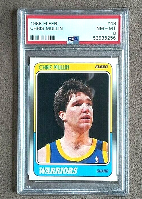 1988 Fleer Basketball Chris Mullin Card #48 ~ PSA Graded 8 NM-MT