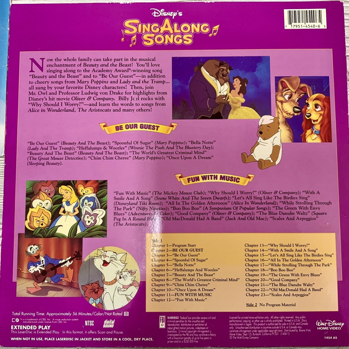 Walt Disney's “So Dear To My Heart” And Sing Along Songs Laserdisc