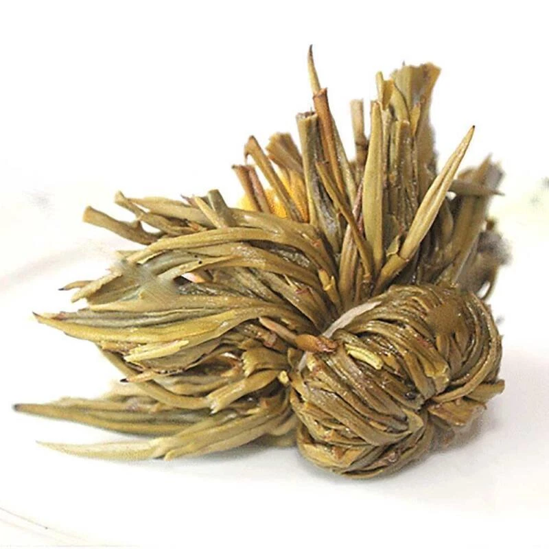 16 piezas diferentes té floreciente hecho a mano, bola flor verde artística Foto 4 de 4