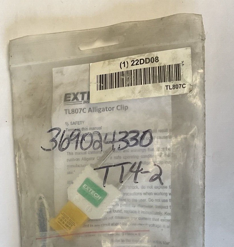 EXTECH TL807C INSULATED ALLIGATOR CLIPS - Image 3 of 4