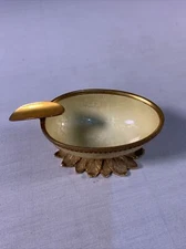 RARE EVANS Brass Trim Table Ashtray