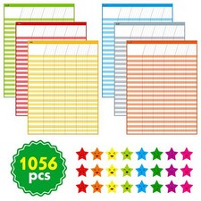 6 Pack Multi-Color Dry Erase Incentive Chart/Chore/Responsibility/School Atte...