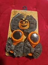 NWT Baby Essentials Halloween 0-6 Months Booties Pumpkin Hair Bow Headband