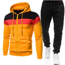 Mens Jogging Tracksuit 2 Piece Casual Pant Sweatsuit Sport Sweatshirt Set