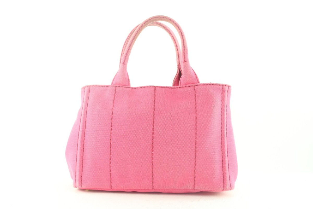 PRADA Pink Denim Canvas Canapa 2way Tote 2PR831K | eBay