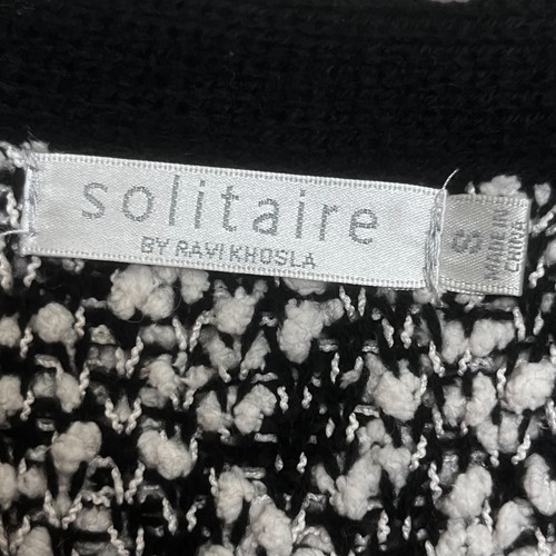 Anthropologie Solitaire Sweater Coat Black White Geometric Womens Size Small - Picture 3 of 10