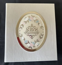 25th Anniversary NIB 1990s Lenox Porcelain Keepsake Photo Album Anniversary Gift