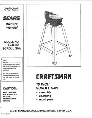 Instruction Manual Fits Craftsman 16 
