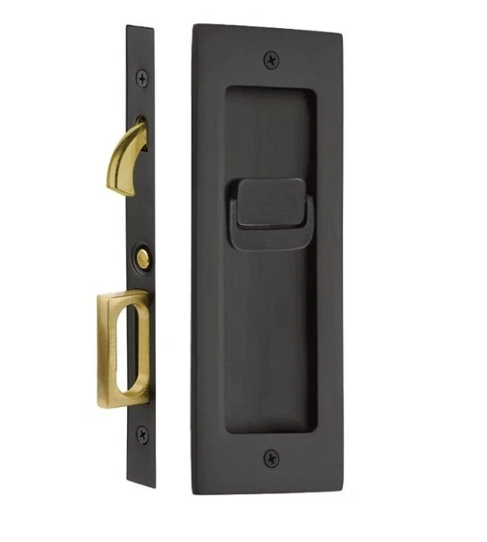 Emtek 2115US19 Modern Rectangular 7-1/4 Inch Privacy Mortise Door Lock -Black