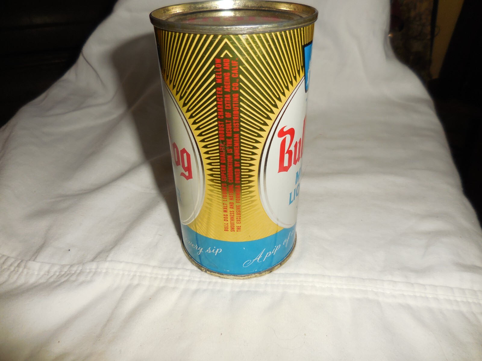 Vintage Bull Dog Malt Liquor Grace Brothers Brewing CA 1960's