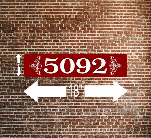 Letrero personalizado de dirección de hogar aluminio 4"" x 18"" personalizado número de casa letrero de placa - Imagen 6 de 8