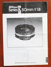 NIKON 50/1.8 SERIES E INSTRUCTION BOOK, FOLD-OUT, 5 PANELS/156977