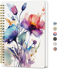 Lined Spiral Journal for Women, A5 Aesthetic Hardcover Notebook for Work, School
