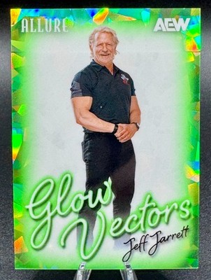 2026 UD Allure AEW Glow Vectors GREEN Parallel #GV-20  JEFF JARRETT #'d 77/99