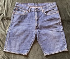 Vintage Levis Denim Shorts Mens 34 Straight Fit 505 9 Inch Inseam Medium Wash