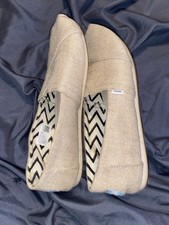 Toms Women's Alpargata Slip-On Flats Size 9. Khaki Canvas Casual Shoes.