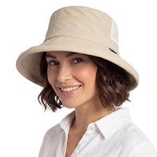 UVCoolix Women's Cooling Bucket Sun Hat with Ponytail Hole Large-X-Large Beige