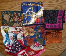 Vintage Lot 8 Ladies Scarves Square and Long