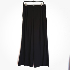 Zara Pleated Black High Rise Wide Leg Trousers - Size M - EUC