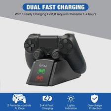 Image of PS4 Charging Stand Controller Dual Fast Charger Dock Station For PlayStation 4