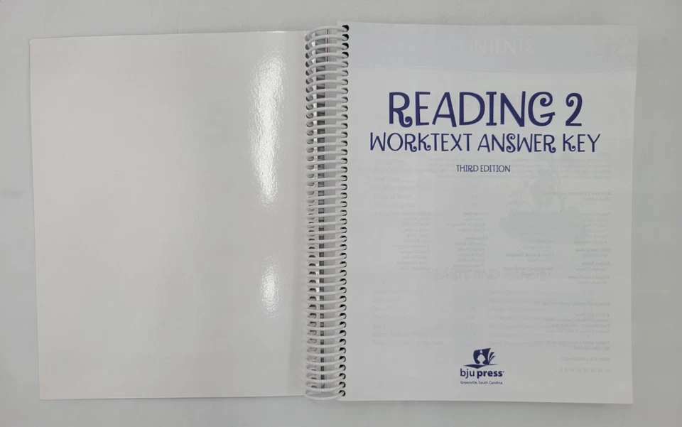 BJU Press Reading 2 Student Worktext ANSWER KEY (3rd Edition) #294264 NO WRITING - Image 4 of 4