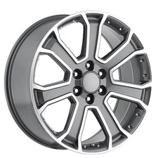 22x9" GMC Yukon Denali Wheels FR 49 Grey Machined OEM Replica Rims (S03)
