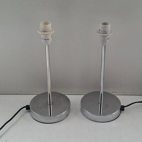 2 x Argos Home Satin Chrom Silber Stab Tischlampe 28x12cm