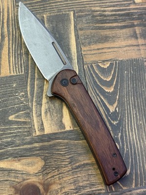 CIVIVI Conspirator Manual Flipper Button Lock Knife Nitro-V Cuibourtia Wood Used