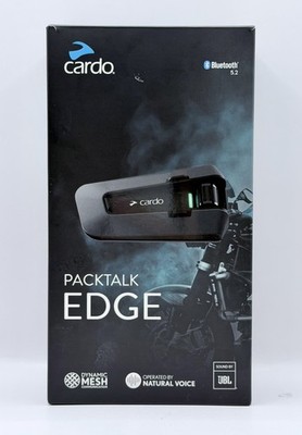 Cardo PACKTALK EDGE Bluetooth Single Motorcycle Headset Intercom, Black - OB