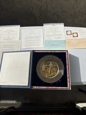 Franklin Mint 1974 John Adams Bicentennial Commemorative Plate Sterling Silver