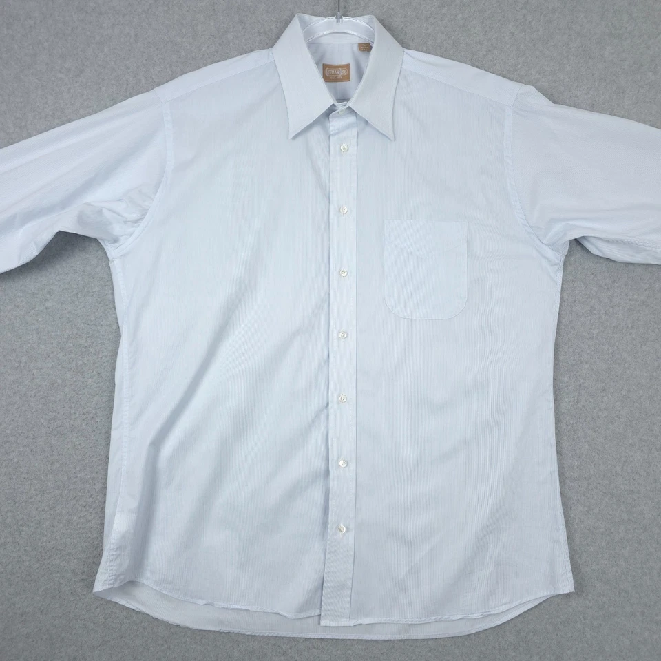 Camisa Gitman Bros Para Hombres 16.5 33 Rayas Elastizada Mezcla de Algodón Negocios Informal EE. UU. Foto 3 de 4