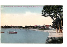 Limewood Grove Beach Branford CT Shoreline Houses Boats New Process Chrom Pos...