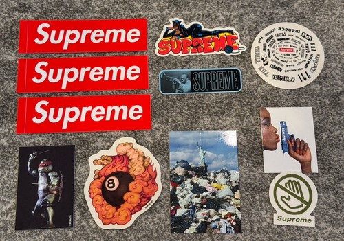 11 x Supreme Stickers Lot Ninja turtles, Miles Davis, Red, 8 Ball + More.
