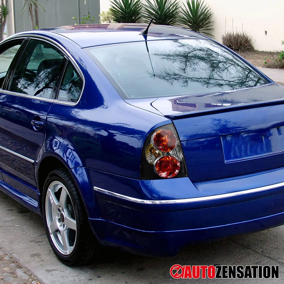 Fit 2001-2005 Volkswagen Passat Sedan Black Tail Lights Brake Lamps Left+Right - Image 2 of 4