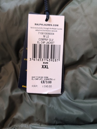 BNWT Polo Ralph Lauren El Cap Green Ripstop Down Fill Puffer Jacket XXL RRP £390 - Picture 16 of 17