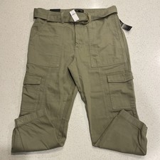 NWT Banana Republic army green cargo pants fashion belt zip up closure pockets