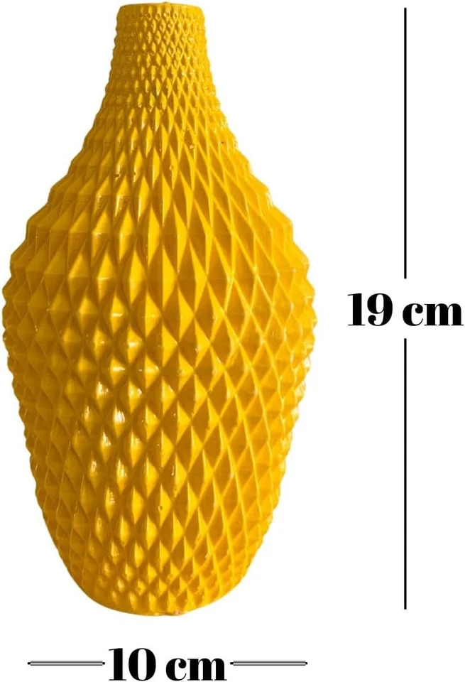 Jarrón decorativo contemporáneo de 19 cm - Polvo de piedra hecho a mano para decoración versátil Foto 4 de 4