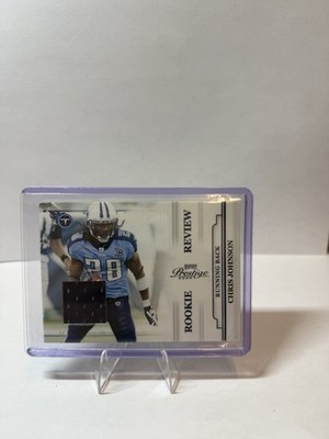 2009 Playoff Prestige Chris Johnson #7 Rookie Review Materials Tennessee Titans