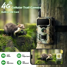 2.7K 32MP Cellular Trail Camera 4G LTE Built-in SIM 0.1s Trigger Game Camera