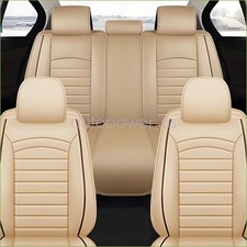 For Nissan Pu Leather Full Set Car Breathable 5-seat Covers Front Rear Cushion