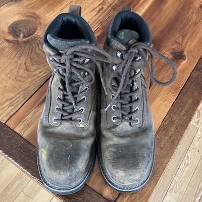 AUTHENTIC WOLVERINE MEN'S BRN LEATHER UPPER WATERPROOF STEEL TOE BOOTS SIZE 8.5