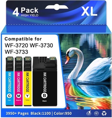 702XL T702XL Ink Cartridges for Epson Workforce Pro WF-3733 WF-3730 WF-3720 4PK