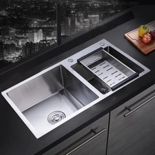 Double Bowl Stainless Steel Drop-in Kitchen Sink Dishwasher Vegetable Sink Home