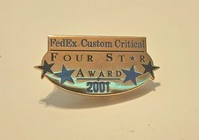 Rare Vintage 2001 FEDEX CUSTOM CRITICAL 4 Star Award Pin