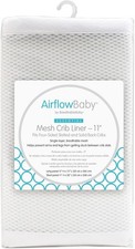 BRAND NEW AirflowBaby Breathable Mesh Liner for Full-Size Cribs White, 11 inch 