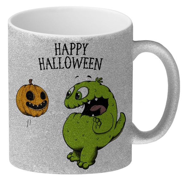 Happy Halloween Glitzer-Glitzer-Kaffeebecher Mit Monster Und KüRbis-image