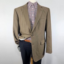 Stafford Essentials Men's Sport Coat Blazer Two Button Olive Polyester Blend 46L